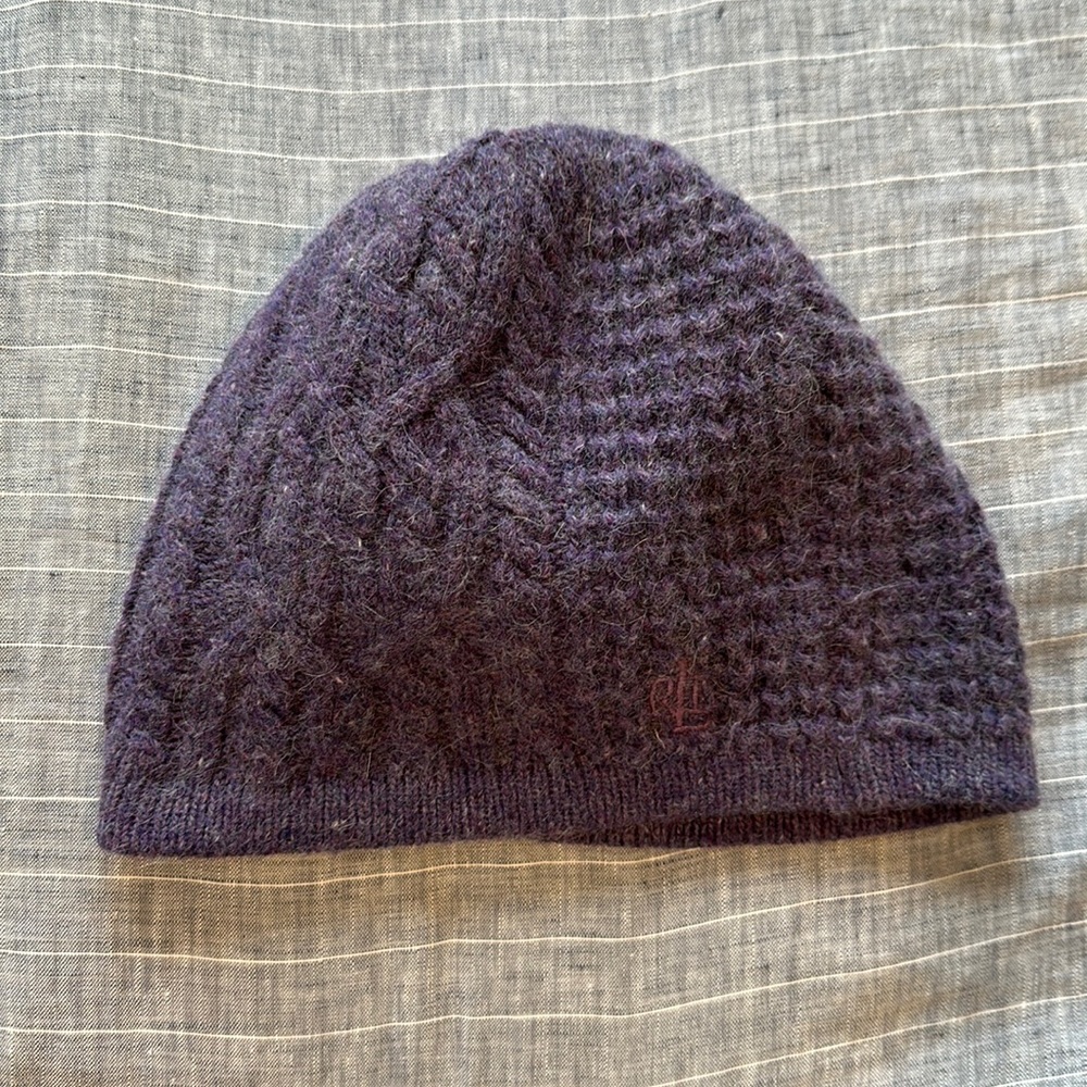 Lauren by Ralph Lauren purple lambs wool/angora beanie